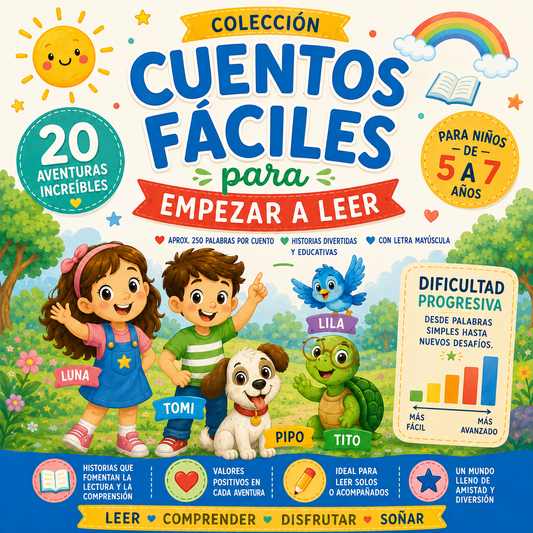 CUENTOS FÁCILES PARA EMPEZAR A LEER | 20 AVENTURAS EN IMPRENTA MAYÚSCULA